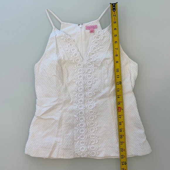 Lilly Pulitzer Annabelle Top, Women's Size 8, White Embroidered - Picture 6 of 8